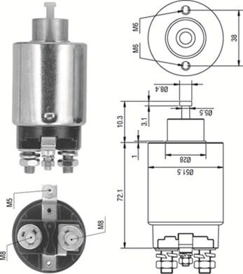 Magneti Marelli 940113050288 - Тяговое реле, стартер avtokuzovplus.com.ua