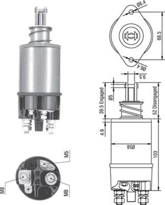 Magneti Marelli 940113050293 - Тягове реле, стартер autocars.com.ua