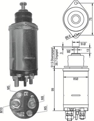 Magneti Marelli 940113050300 - Тягове реле, стартер autocars.com.ua