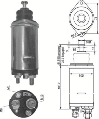 Magneti Marelli 940113050301 - Тягове реле, стартер autocars.com.ua