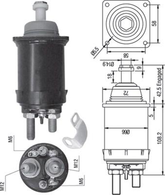 Magneti Marelli 940113050314 - Тяговое реле, стартер avtokuzovplus.com.ua