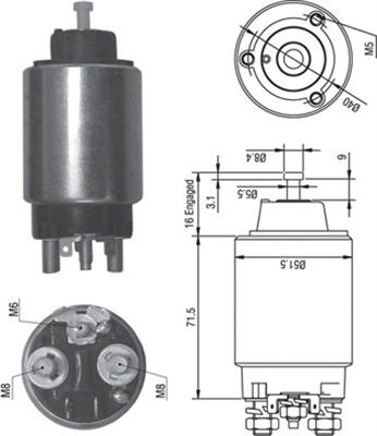 Magneti Marelli 940113050319 - Тягове реле, стартер autocars.com.ua