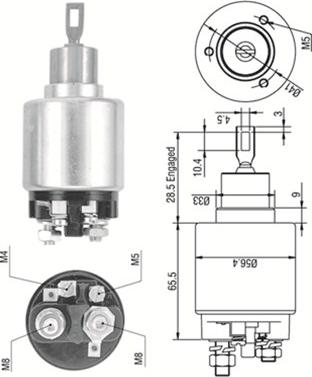 Magneti Marelli 940113050323 - Тяговое реле, стартер avtokuzovplus.com.ua