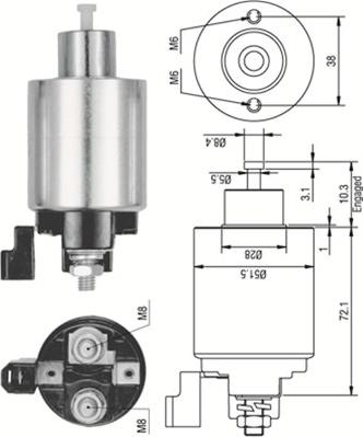 Magneti Marelli 940113050352 - Тяговое реле, стартер autodnr.net