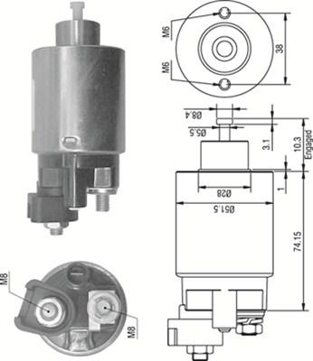 Magneti Marelli 940113050355 - Тяговое реле, стартер avtokuzovplus.com.ua