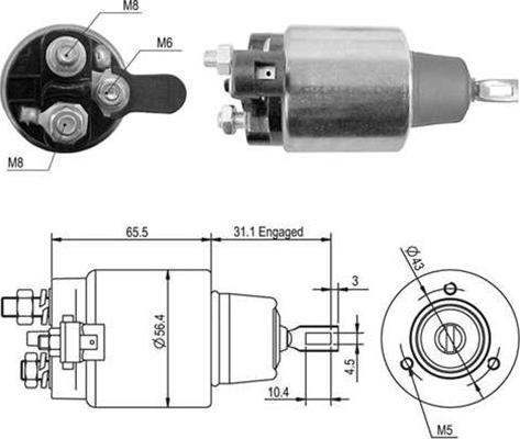 Magneti Marelli 940113050364 - Тяговое реле, стартер autodnr.net