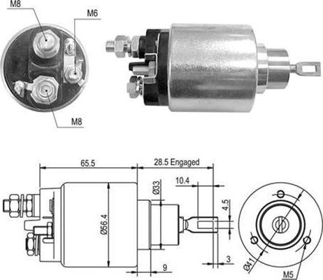 Magneti Marelli 940113050365 - Тягове реле, стартер autocars.com.ua