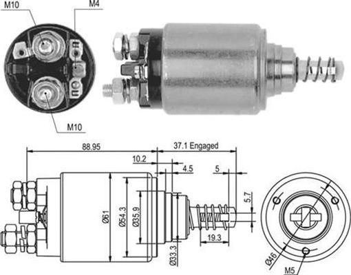 Magneti Marelli 940113050376 - Тягове реле, стартер autocars.com.ua