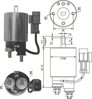 Magneti Marelli 940113050381 - Тягове реле, стартер autocars.com.ua