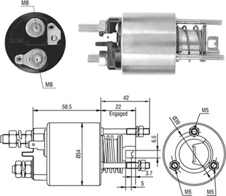 Magneti Marelli 940113050384 - Тягове реле, стартер autocars.com.ua