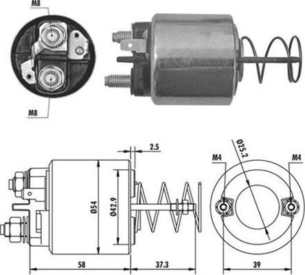 Magneti Marelli 940113050386 - Тягове реле, стартер autocars.com.ua