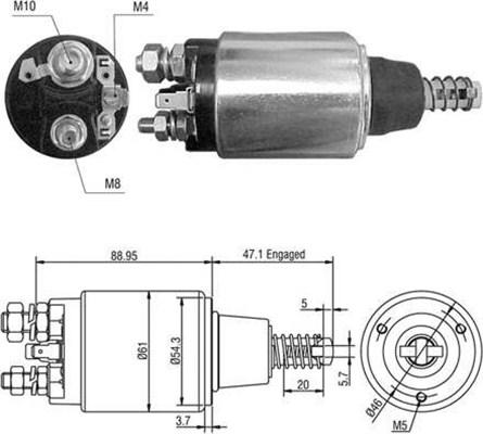 Magneti Marelli 940113050390 - Тягове реле, стартер autocars.com.ua