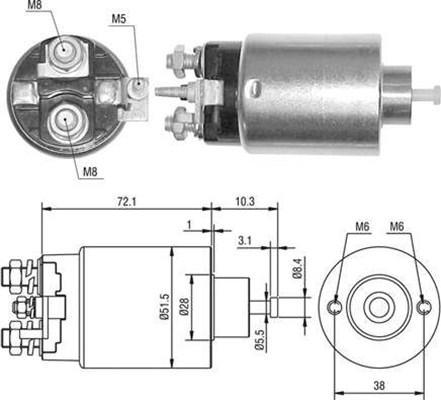 Magneti Marelli 940113050396 - Тягове реле, стартер autocars.com.ua