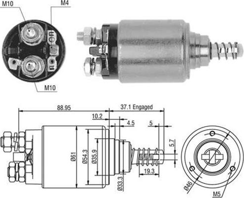 Magneti Marelli 940113050402 - Тяговое реле, стартер avtokuzovplus.com.ua