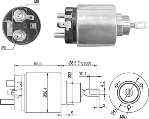 Magneti Marelli 940113050406 - Тяговое реле, стартер avtokuzovplus.com.ua