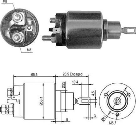 Magneti Marelli 940113050419 - Тягове реле, стартер autocars.com.ua