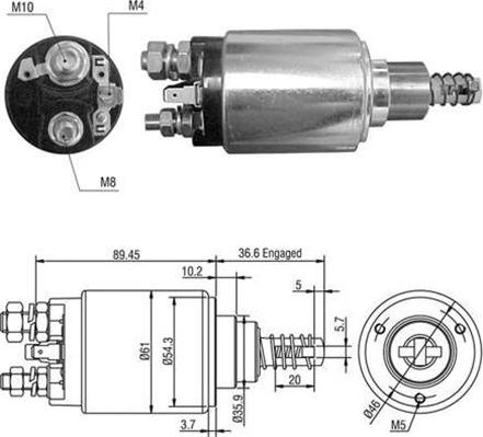 Magneti Marelli 940113050437 - Тяговое реле, стартер avtokuzovplus.com.ua