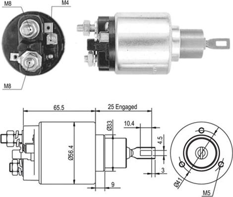 Magneti Marelli 940113050441 - Тягове реле, стартер autocars.com.ua