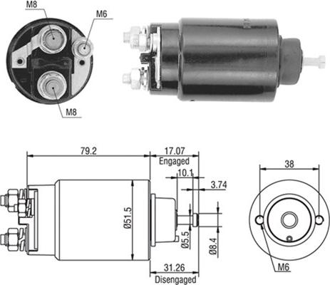 Magneti Marelli 940113050446 - Тяговое реле, стартер avtokuzovplus.com.ua