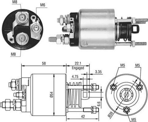 Magneti Marelli 940113050458 - Тягове реле, стартер autocars.com.ua