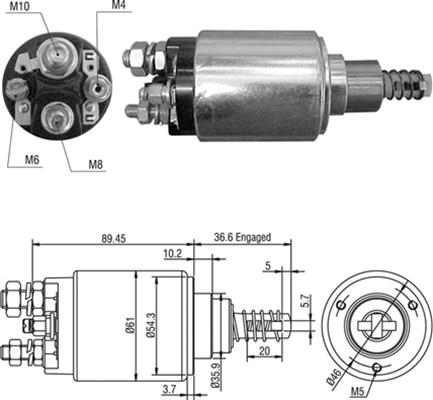 Magneti Marelli 940113050459 - Тяговое реле, стартер autodnr.net