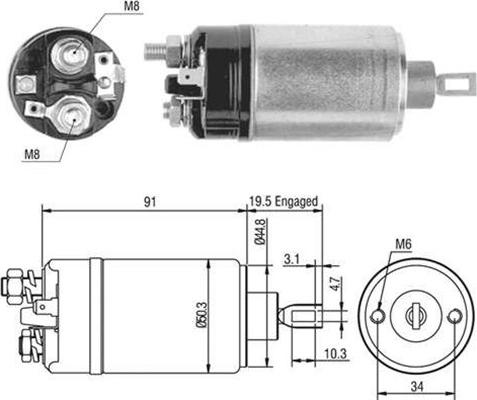 Magneti Marelli 940113050464 - Тягове реле, стартер autocars.com.ua