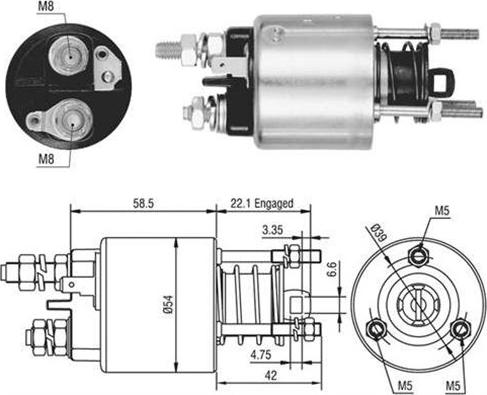 Magneti Marelli 940113050473 - Тягове реле, стартер autocars.com.ua