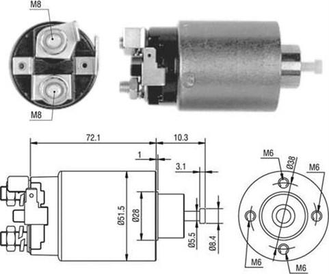 Magneti Marelli 940113050476 - Тяговое реле, стартер avtokuzovplus.com.ua