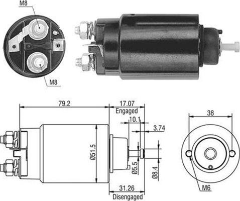 Magneti Marelli 940113050479 - Тяговое реле, стартер avtokuzovplus.com.ua