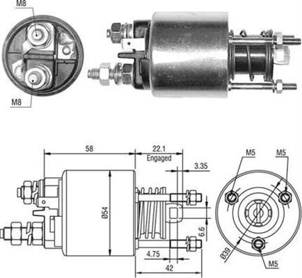 Magneti Marelli 940113050497 - Тяговое реле, стартер avtokuzovplus.com.ua