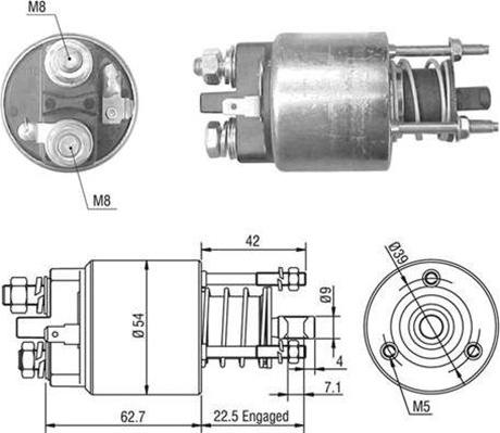 Magneti Marelli 940113050507 - Тягове реле, стартер autocars.com.ua