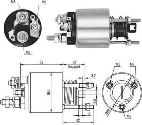 Magneti Marelli 940113050526 - Тягове реле, стартер autocars.com.ua