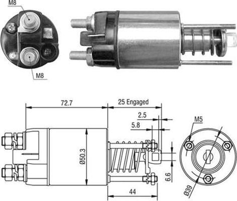 Magneti Marelli 940113050528 - Тяговое реле, стартер avtokuzovplus.com.ua