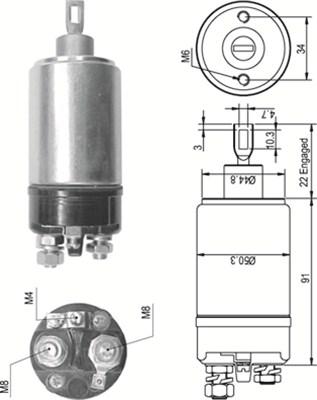 Magneti Marelli 940113050536 - Тягове реле, стартер autocars.com.ua