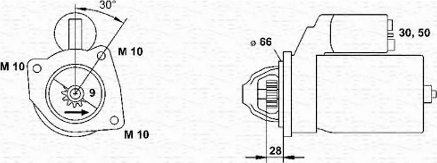 Magneti Marelli 943221534010 - Стартер autocars.com.ua