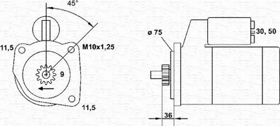 Magneti Marelli 943251908010 - Стартер autocars.com.ua