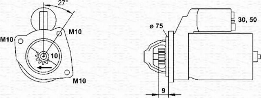 Magneti Marelli 943251926010 - Стартер autocars.com.ua