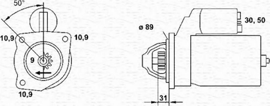 Magneti Marelli 9432 52205 010 - Стартер autocars.com.ua