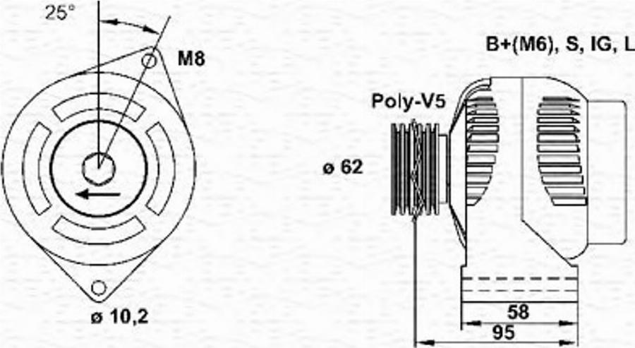 Magneti Marelli 943346028010 - Генератор avtokuzovplus.com.ua