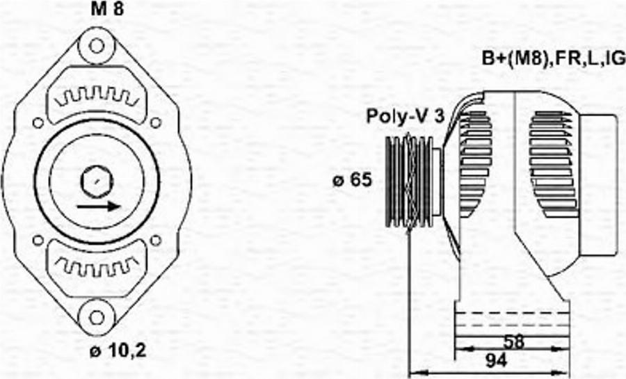 Magneti Marelli 943346103010 - Генератор avtokuzovplus.com.ua