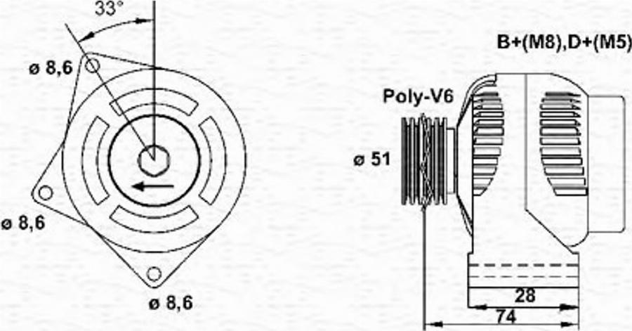 Magneti Marelli 943355093010 - Генератор autocars.com.ua