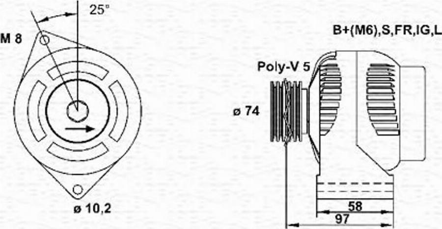 Magneti Marelli 943355175010 - Генератор autodnr.net