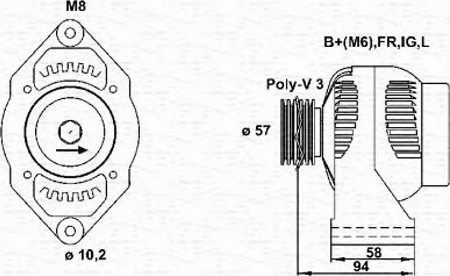 Magneti Marelli 943356582010 - Генератор autodnr.net