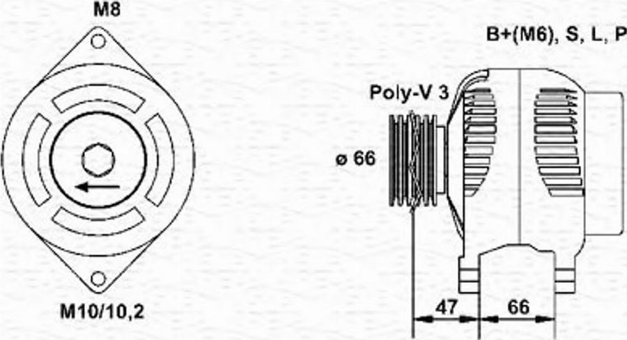 Magneti Marelli 943356935010 - Генератор avtokuzovplus.com.ua