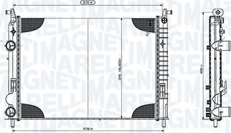 Magneti Marelli RMM5339001 - Радіатор, охолодження двигуна autocars.com.ua