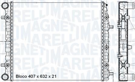 Magneti Marelli RMM698001M - Радіатор, охолодження двигуна autocars.com.ua