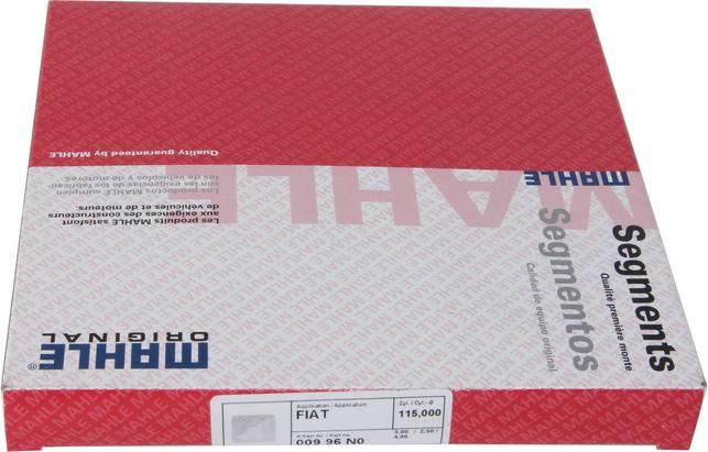 MAHLE 009 96 N0 - Комплект поршневих кілець autocars.com.ua