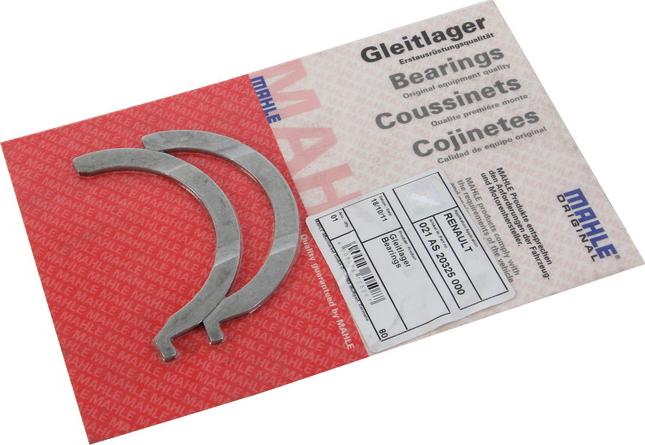 MAHLE 021 AS 20325 000 - Дистанційна шайба, колінчастий вал autocars.com.ua