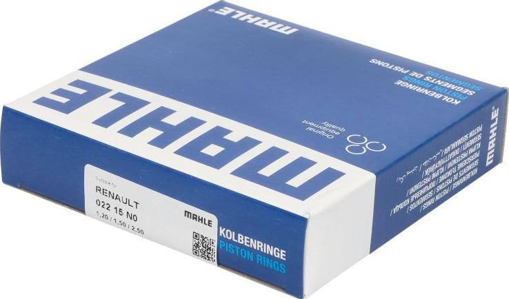 MAHLE 022 15 N0 - Комплект поршневих кілець autocars.com.ua