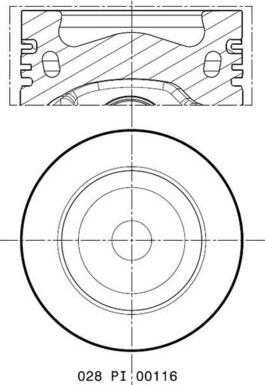 MAHLE 028 PI 00116 001 - Поршень autocars.com.ua